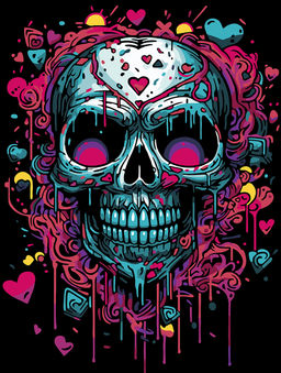 ФРЕЯ PNB/PMC-277 Набор для раскрашивания по номерам ( цветной холст ) 40 х 30 см Череп. Поп-арт