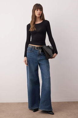 Siyah Transparan Esnek Vucuda Oturan Orme Bluz TWOAW26BZ00306 - Trendyolmilla фото 2