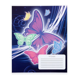 Комплект тетрадей из 10 штук Calligrata Бабочки, 12 листов в клетку, обложка мелованный картон, ВД лак, блок офсет, белизна 95%, 5 видов по 2 штуки  фото 4