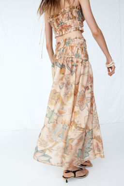 Falda acampanada con detalle nido de abeja - H&m фото 3