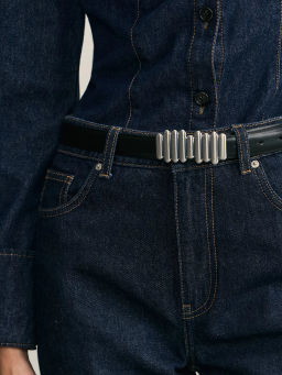 Ремень с металлической акцентной пряжкой / Zarina  фото 2