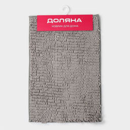 Коврик для дома Доляна Букли длинные, 40?60 см, длина букли 2 см, светло-серый  фото 6
