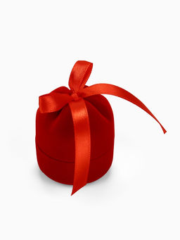 Футляр бархатный под кольцо/серьги Подарочек, 5?5?6, цвет красный, вставка белая