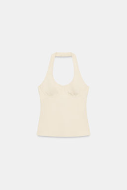 TOP HALTER POLIAMIDA / Mantequilla - Zara фото 5