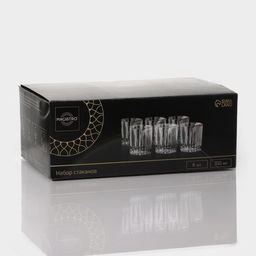 Стаканы Magistro «Богема. Полоса», 310 мл, 8.3×7.7×9 см, набор 6 шт., вращающиеся, стекло, прозрачные