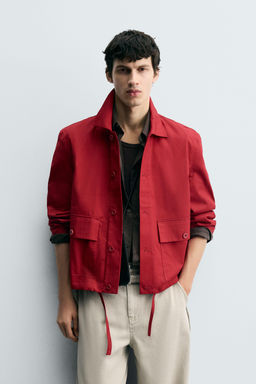 COTTON HERRINGBONE OVERSHIRT - Zara фото 2
