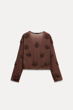 SHORT BEADED JACKET WITH EMBROIDERY - Zara фото 7
