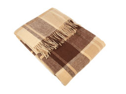 Плед НЗ 100% шерсть 170*200 цв. 22/6 бежево-корич. (Узбекистан)