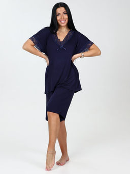 033 Домашний костюм шорты (Темно-синий) - А-дина фото 3