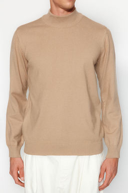 TRENDYOL MAN Premium Camel Regular Fit Yar?m Bal?kc? Yaka Yumusak Basic Triko Kazak TMNAW24KZ00055 - Trendyolmilla фото 15