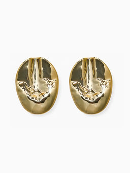 Серьги пластик Кофейное зерно, цвет золото