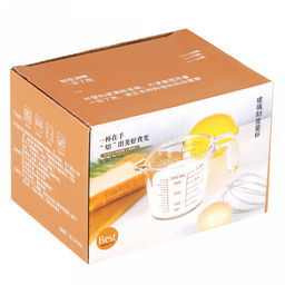 Кружка стеклянная мерная Best 350мл, д10,3см, h9,2см, длина 15см, 3 блока с делениями, прозрачный, в коробке (Китай) - Домашняя мода фото 2