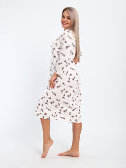 М37 Сорочка теплая футер (листья на молочном) - Иванушка-трикотаж фото 7