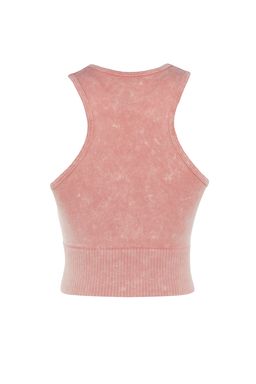 Trendyolmilla Lacivert Seamless/Dikissiz Crop Y?kamal? Halter Yaka Orme Spor Ust/Bluz THMSS23SS00004