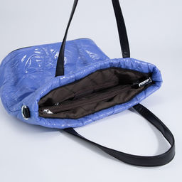 Сумка-тоут на молнии, наружный карман, длинный ремень, цвет синий - Simaland фото 7