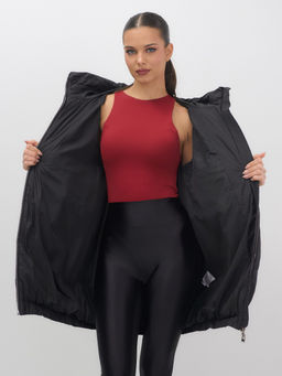 Куртка женская зимняя на резинке большого размера черного цвета 7619Ch - Visdeer фото 4