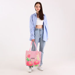 Сумка-шопер Love на молнии, 37*32*10см - Nazamok фото 4