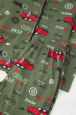 Indigo Erkek Cocuk Bask?l? Pijama Set Orme Alt-Ust Tak?m TKDAW25AU00110 - Trendyolmilla фото 9