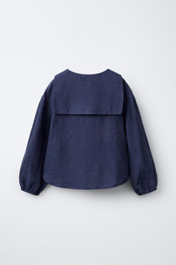 100% LINEN PETER PAN COLLAR SHIRT - Zara фото 2