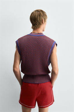 KNIT VEST WITH CONTRAST DETAIL - Zara фото 3