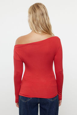 Lacivert Cizgili-Ekru Soft Touch/Yumusak Kumasl? Vucuda Oturan Esnek Orme Bluz TWOAW25BZ00063 - Trendyolmilla фото 13