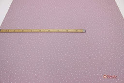 Теплый хлопок Россыпь белого гороха (4мм) на св.серо-лиловой дымке-2, ш.1.5м, хл-100%, 160гр/м.кв - Купава фото 4