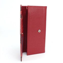Портмоне женское Croco-ПР-972 натуральная кожа 2 отд, 8 карм, красный питон/красный флотер (11001/113) 238494  фото 3