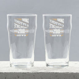 Бокалы для пива с надписью 100% мужик, 2 шт. по 570 мл