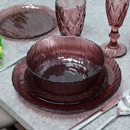 Набор столовый ВУЛКАН ЛИЛАК 16 пр. с бокалами для шампанского арт.O0251