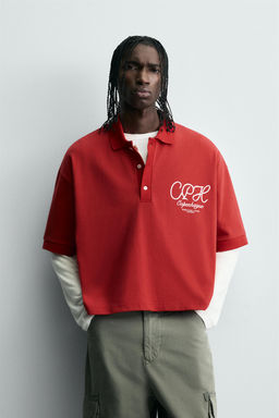 EMBROIDERED SLOGAN POLO SHIRT - Zara фото 4