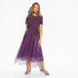 Костюм с юбкой нарядный, Больше чем стиль (2 в 1, фиолетовый) - Charutti фото 2