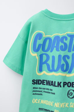 CAMISETA ESTAMPADO RELIEVE / Verde / Azul - Zara фото 4