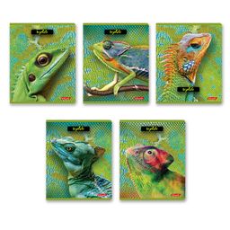 Светоч 80ТСК5_8_2_1 Тетрадь ученическая общая, твин лак, A5 80 л. на скобе 65 г/кв.м , белизна 100 % 5 шт. клетка 000487 Рептилии