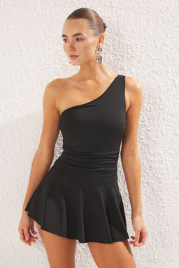 TRENDYOLMILLA Siyah Elbise Etekli Regular Mayo TBESS25MA00061 фото 14