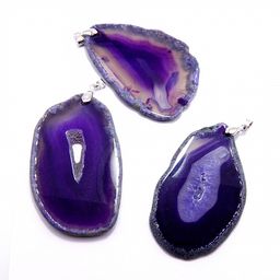 Подвеска из камня Фиолетовый агат полезные знакомства материальное благосостояние от 6 до 8см