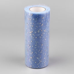 Фатин с блёстками, 15 см, 23±1 м, 11±1 г/м², голубой №21