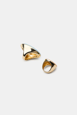 PACK 2 ANILLOS FORMAS GEOM?TRICAS FLORES / Dorado - Zara фото 4