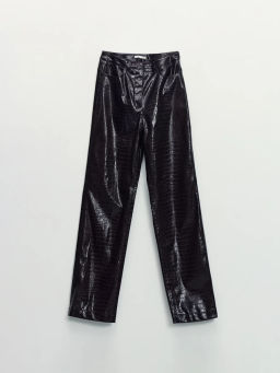 Прямые брюки из искусственной кожи / Zarina