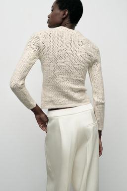 ROMANTIC POINTELLE KNIT CARDIGAN - Zara фото 4