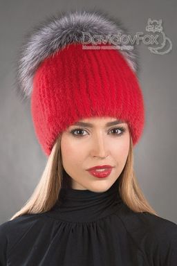 Шапка Лыжница норка алая