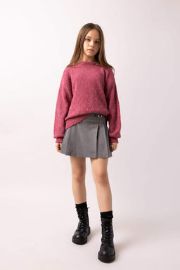 Свитер с круглым вырезом для девочек - Defacto фото 2