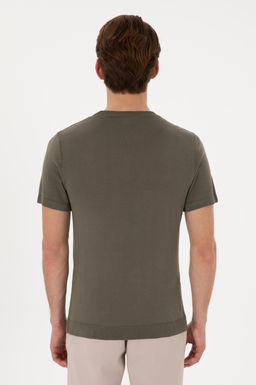 Erkek Slim Fit Bisiklet Yaka Koyu Haki Ti__rt Sepette S_rpriz _ndirim - U.s. polo assn фото 12