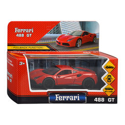 Машина металл ferrary 488 GTB 12 см, (двери, багажник) инерц., в коробке
