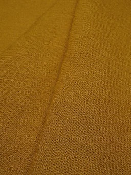 Лен с вискозой с эффектом мятости цв.Темная горчица, ш.1.4м, лен-53%, вискоза-47%