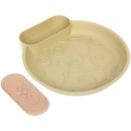 Цена за 2 шт. Тарелка пластиковая "SEGRETO" 22*23,5*3,5см оливковая