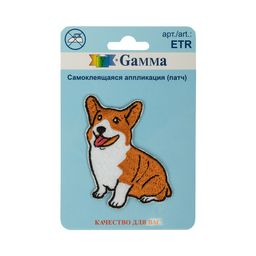 "Gamma" ETR Аппликация (патч) самоклеящаяся № 02 1 шт 01-219 Корги 5.1 х 5.8 см