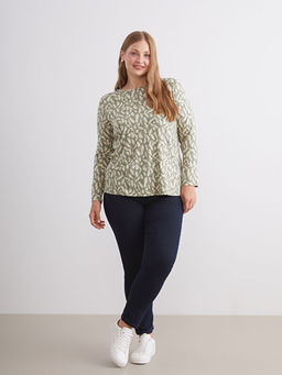 Bisiklet Yaka Desenli Bluz