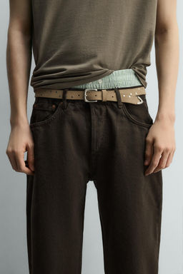 LIMITED EDITION STUDDED LEATHER BELT - Zara фото 4