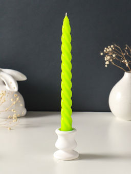 Набор свечей витых, 2.3×24.5 см, 5 ч, 50 г, 2 шт., зелёный