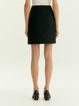 Юбка мини из костюмной шерсти, S1090/laine
